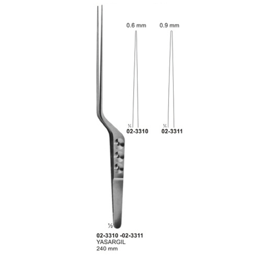 Micro Forceps, Ligature Forceps (Light Patterns) Bayonet - Shaped